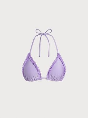 NWOT Lavender Ruffle Triangle Bikini Top
